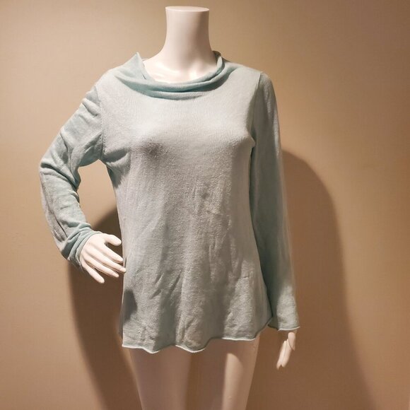 Eileen Fisher Sweaters - Eileen Fisher Organic Linen Cowl Neck Sweater Light Blue S